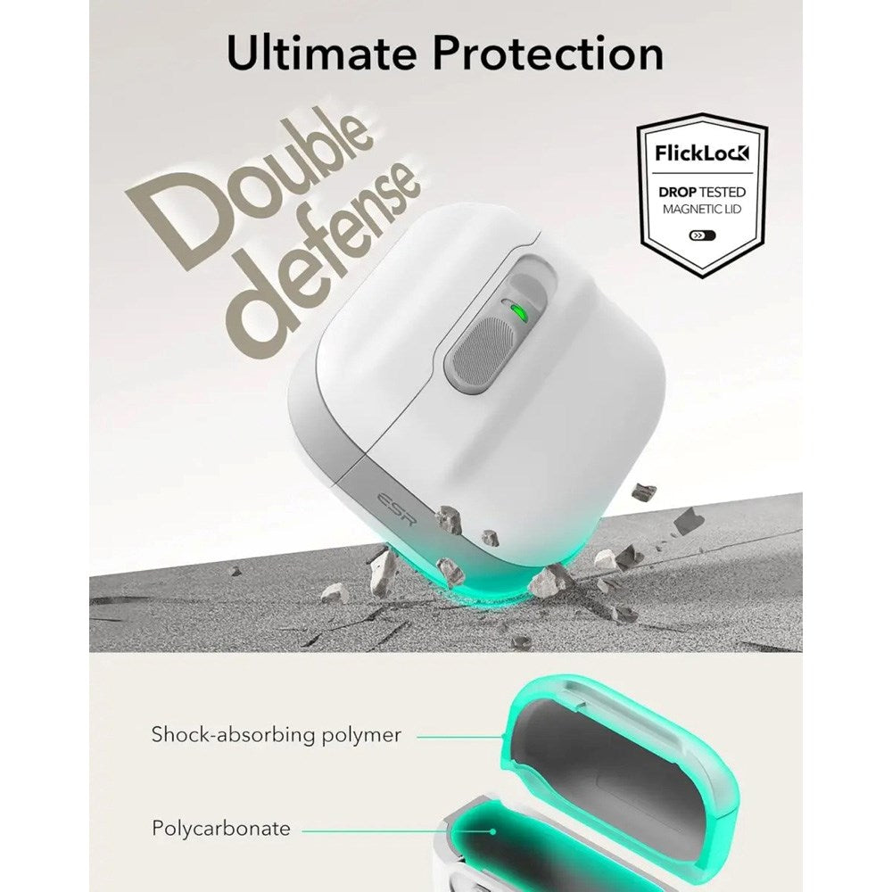 ESR AirPods (4th Gen) HaloLock Pulse Case - MagSafe Compatible - White