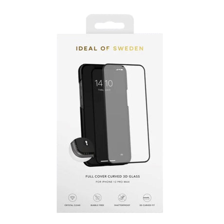 iPhone 12 Pro Max IDEAL OF SWEDEN Screen Protector - Full Curved 3D Tempered Glass - Black