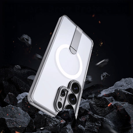 Samsung Galaxy S26 Ultra Hurtel Hybrid Armor X Case with Kickstand – MagSafe Compatible – Transparent