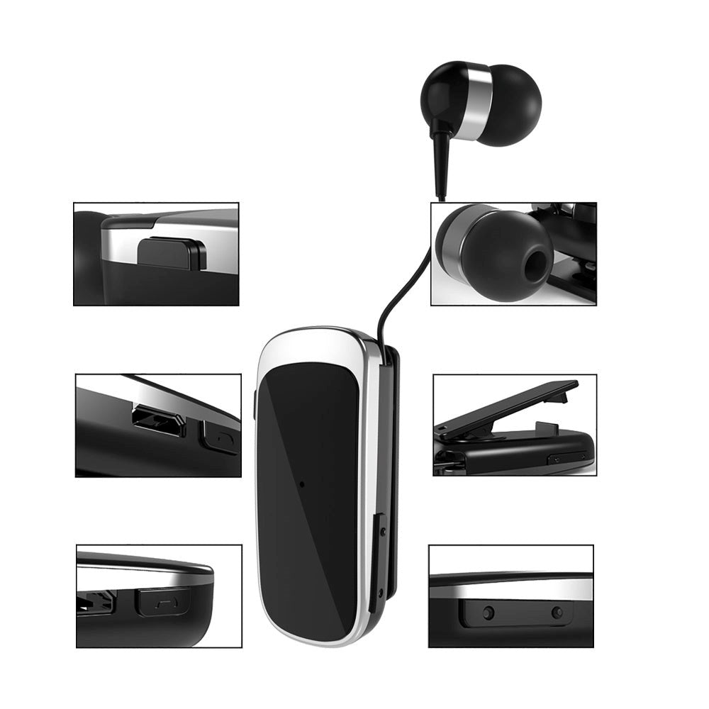 XO BE21 In-Ear Bluetooth Earphone with Retractable Line - Black