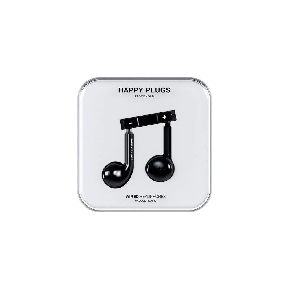 Happy Plugs Headphones with USB-C - In-Ear - Black