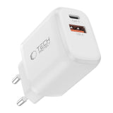 Tech-Protect 65W Wall Charger w. 1x USB-C & 1x USB-A - White