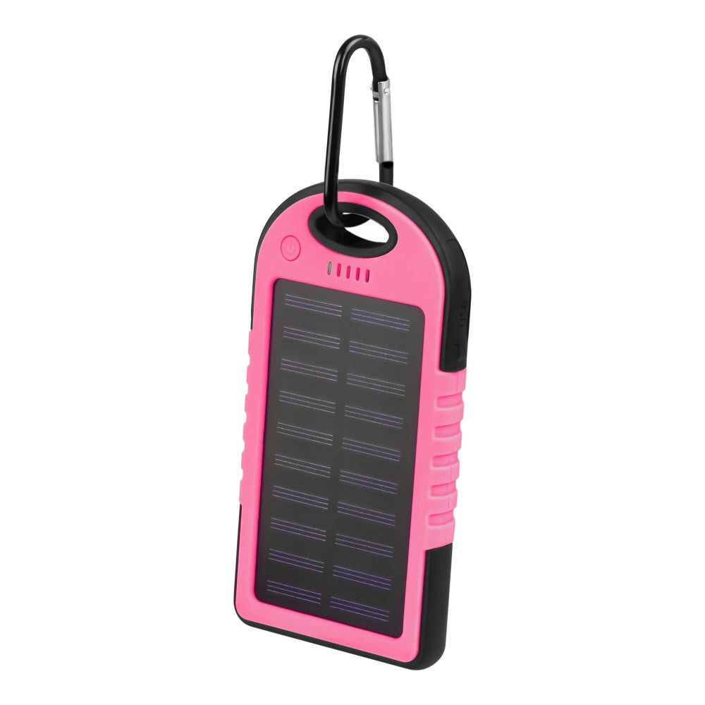 Setty Powerbank with Solar Cell 5,000 mAh 10W 2 x USB-A - Pink