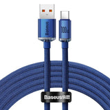 Baseus Crystal Shine Cable USB-A to USB-C PD 100W - 2m - Blue