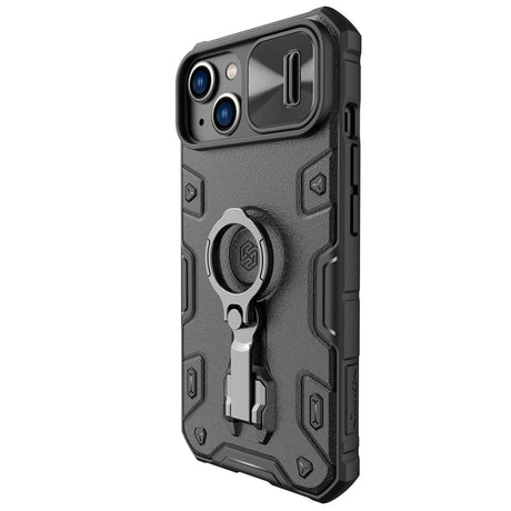 iPhone 14 Plus Nillkin Camshield Armor Pro Tough Case w. Ring Kickstand - Black