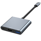 Tech-Protect 3-in-1 USB-C Multiport V1 Hub - USB-A / USB-C / HDMI - Grey