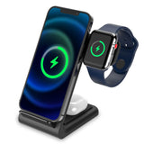 Tech-Protect A20 3-in-1 Wireless Charger with Light 15W - Apple Watch, AirPods & Smartphone - Black