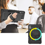 Samsung Galaxy Tab S9+ (Plus) Tech-Protect Solid360 Tough Case w. Protective Film, Hand Holder & Shoulder Strap - Black