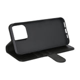 iPhone 16 Pro Max Essentials Faux Leather Flip Case with Card Holder & Stand Function - Black