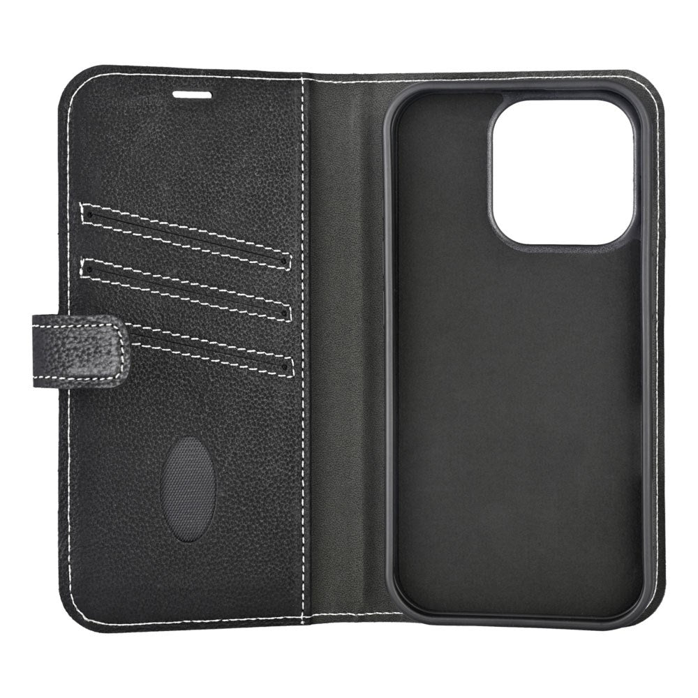 iPhone 16 Pro Essentials 2-in-1 Leather Flip Case - MagSafe Compatible - Balck