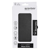 iPhone 16 Pro Essentials 2-in-1 Leather Flip Case - MagSafe Compatible - Balck