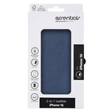 iPhone 16 Essentials 2-in-1 Leather Flip Case - MagSafe Compatible - Blue