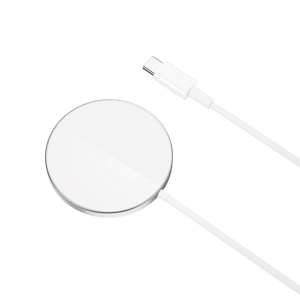 XO CX011 Magnetic Wireless Charger 15W - MagSafe Compatible - Silver / White