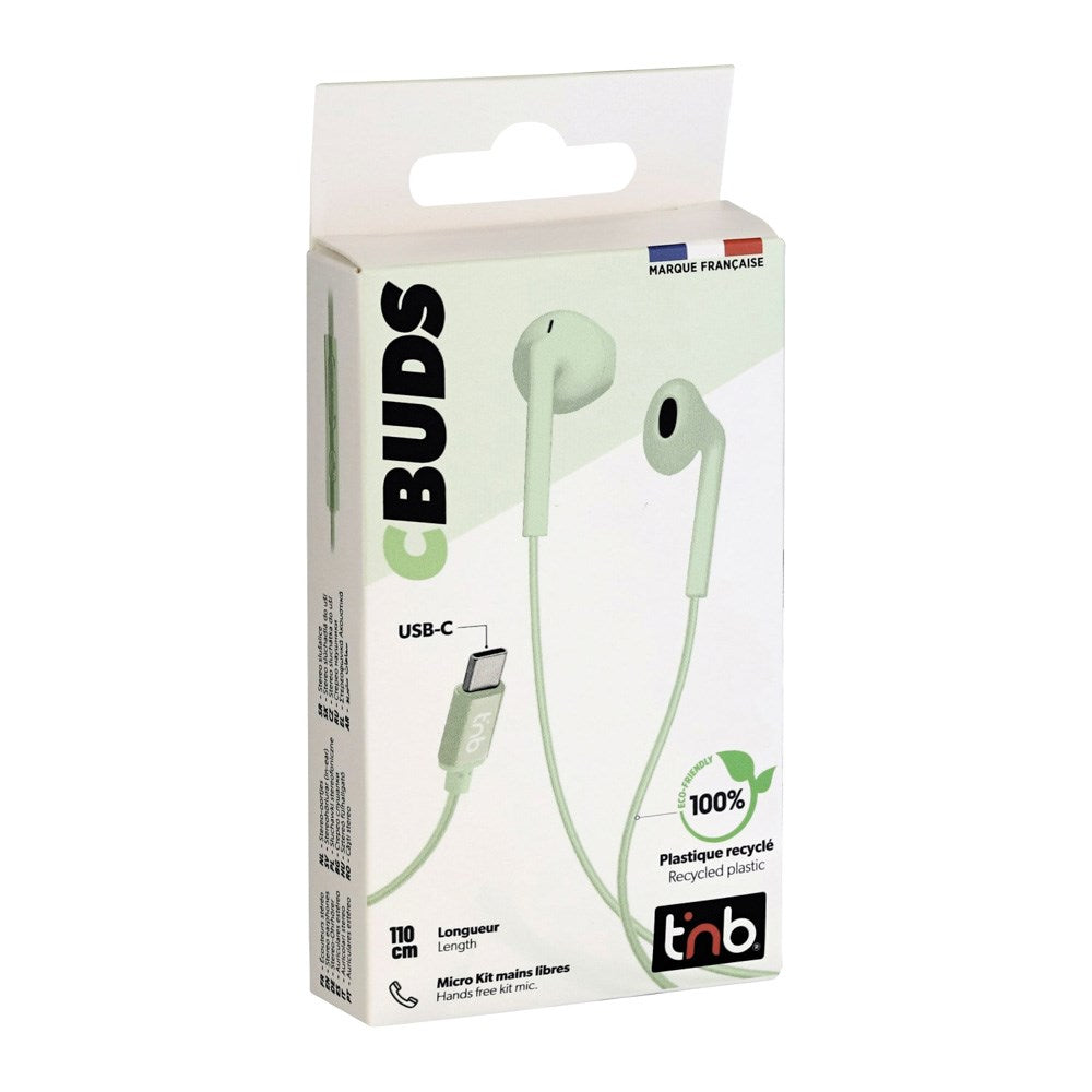 T'NB C-SOUND In-Ear Headphones - USB-C - Green