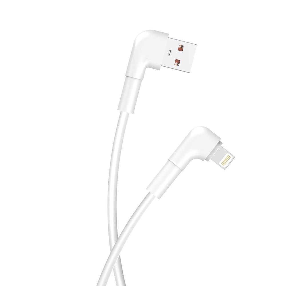 Maxlife USB-A to Lightning Angled Cable 12W - 1m - White