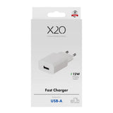 X2O 12W Wall Charger with 1x USB-A - White