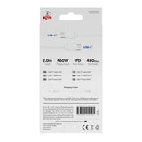 X2O Basic 60W USB-C to USB-C Cable - 2m - White