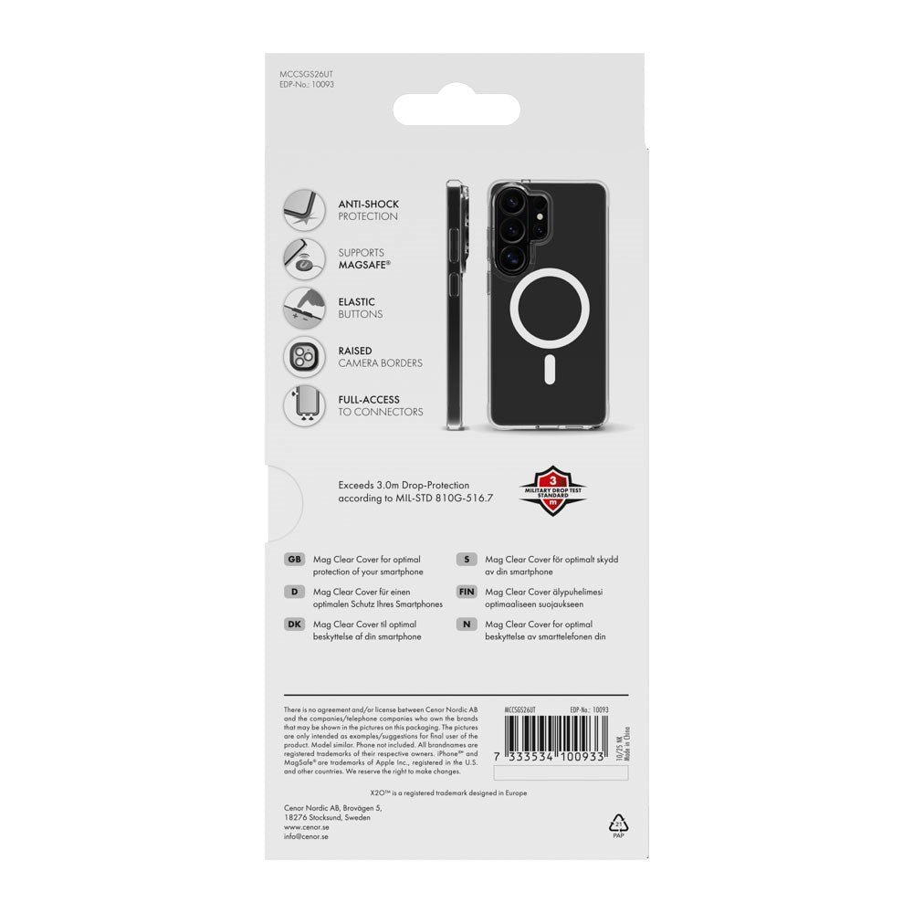 Samsung Galaxy S26 Ultra X2O Mag Clear Case - MagSafe Compatible - Transparent