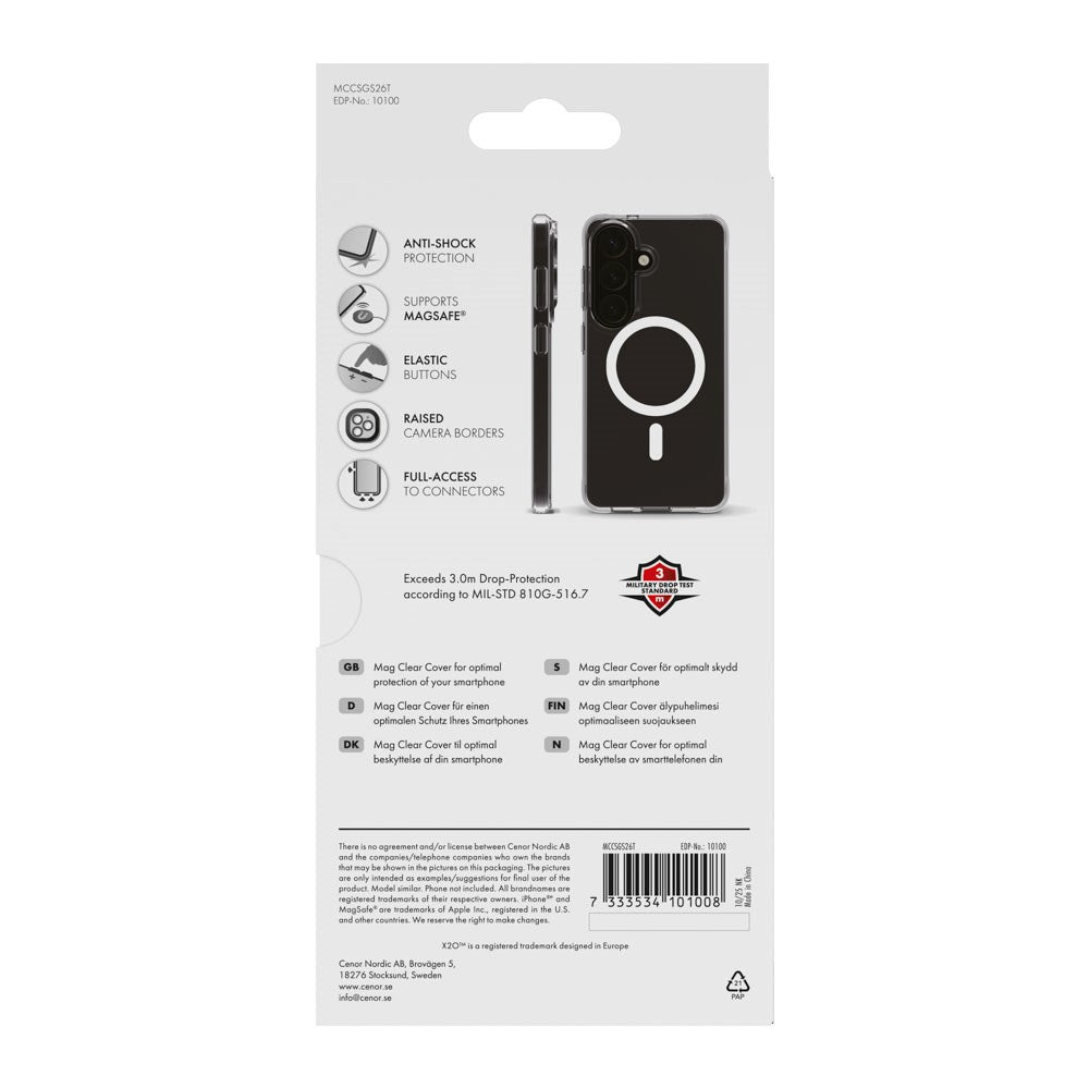 Samsung Galaxy S26 X2O Mag Clear Case - MagSafe Compatible - Transparent