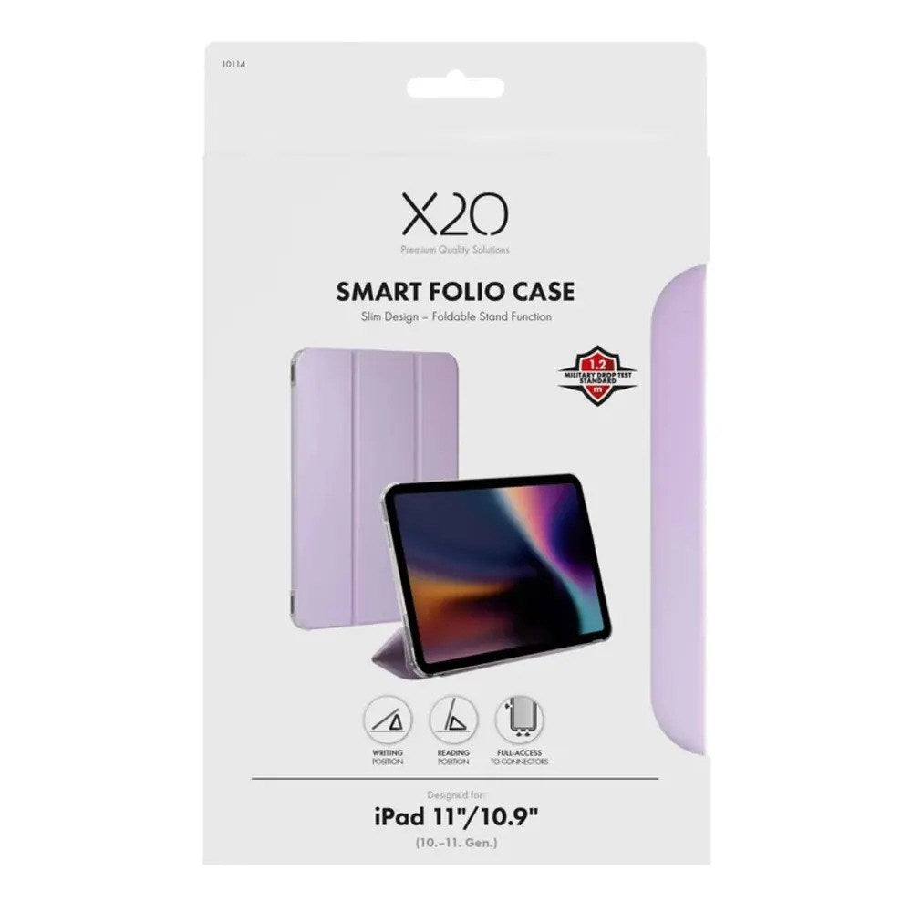 iPad 11" (2026 / 2025) / 10.9" (2024 / 2022) X2O Smart Folio Flip Case - Purple