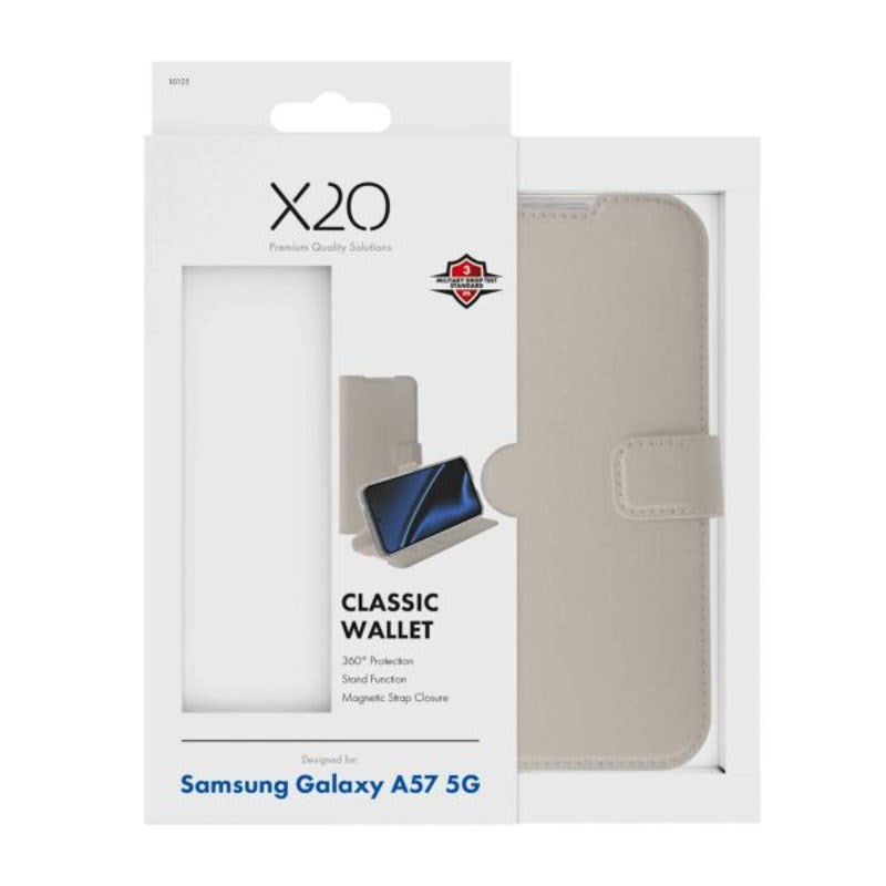 Samsung Galaxy A57 X2O Classic Wallet Flip Case - Beige