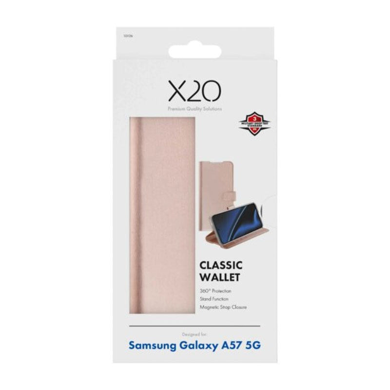 Samsung Galaxy A57 X2O Classic Wallet Flip Case - Rose Gold