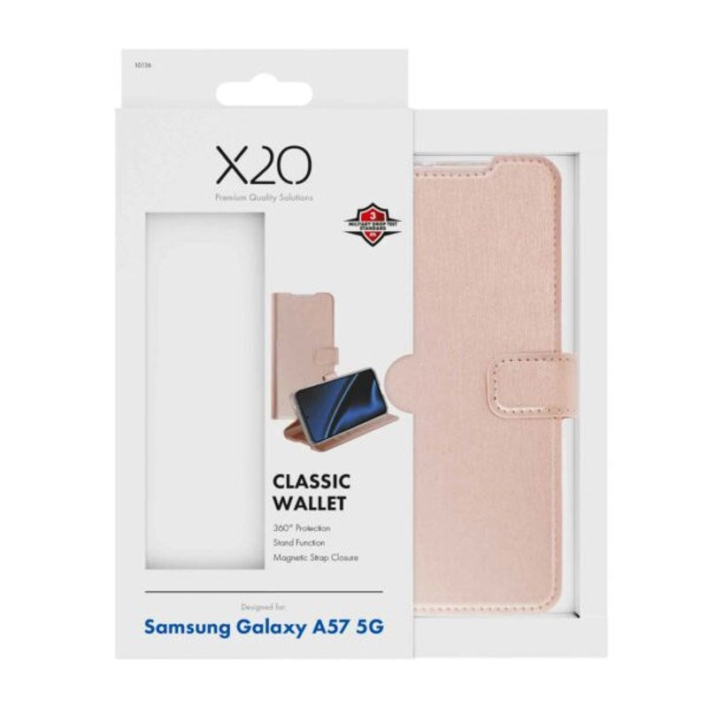 Samsung Galaxy A57 X2O Classic Wallet Flip Case - Rose Gold