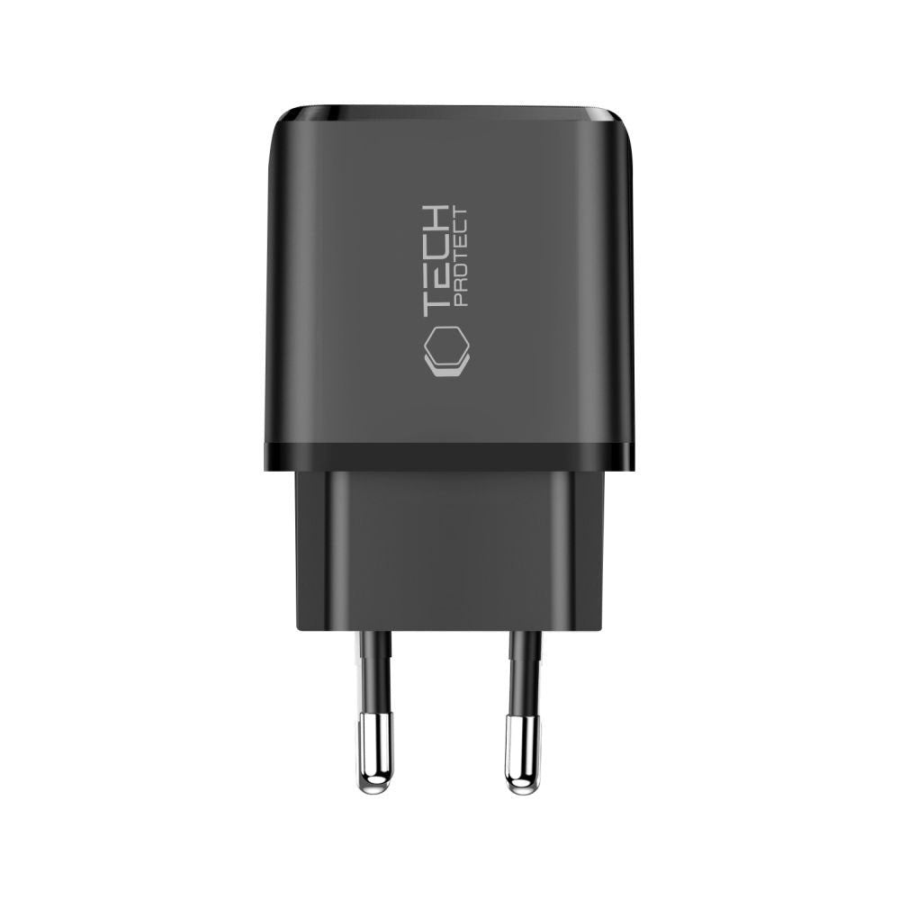 Tech-Protect 65W Wall Charger w. 1x USB-C & 1x USB-A - Black