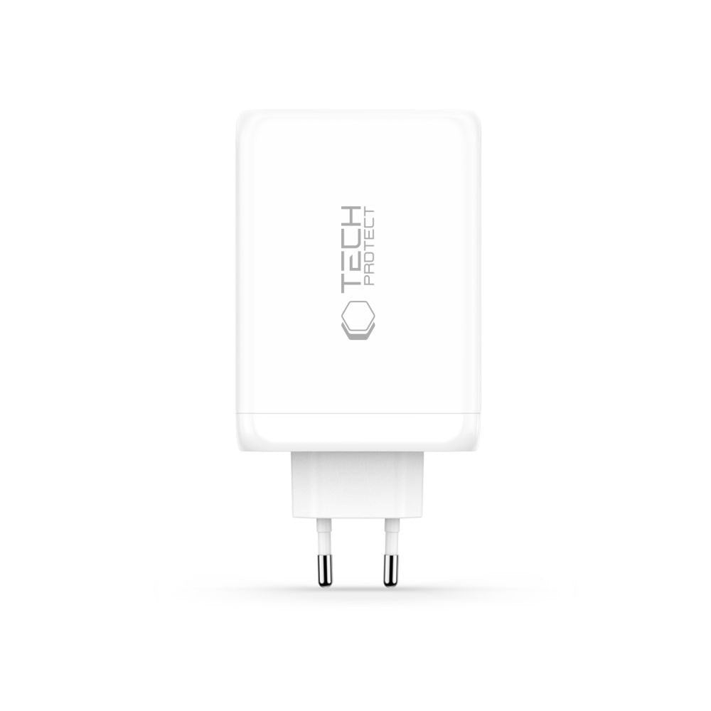 Tech-Protect 240W Wall Charger w. 3x USB-C & 1x USB-A - White
