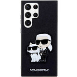 Samsung Galaxy S23 Ultra Karl Lagerfeld Saffiano Karl & Choupette Hard Case - Black