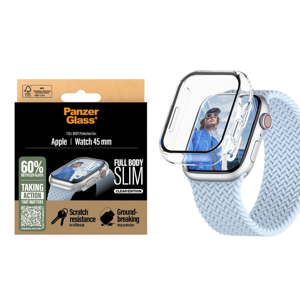 PanzerGlass Apple Watch 11 / 10 (46mm) Snappie Full Body Slim Case with Built-in Screen Protector - Transparent