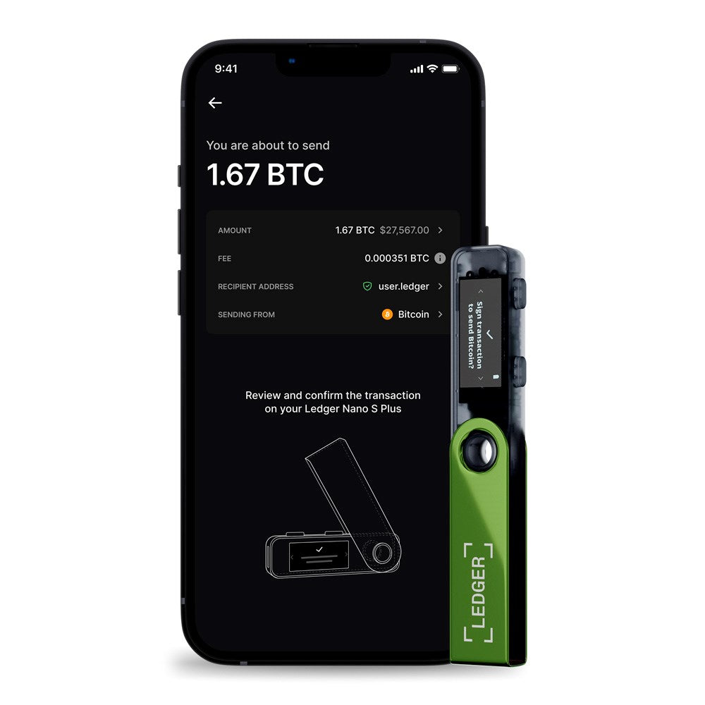 Ledger Nano S Plus Crypto Hardware Wallet - Oxidate Green