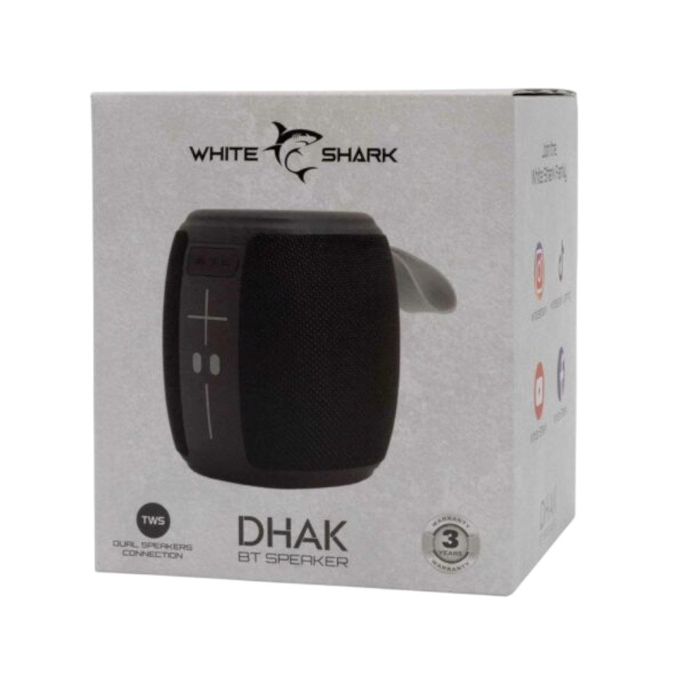White Shark 1,200mAh Bluetooth Speaker with Light - Black