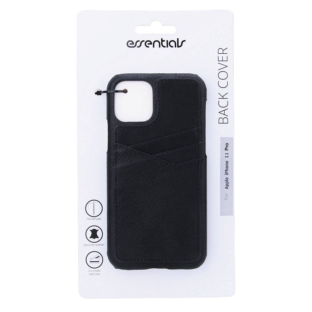 Essentials iPhone 11 Pro Leather Case with card holder - Black