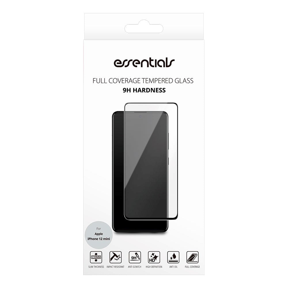 iPhone 12 Mini Essentials Tempered Glass - Case Friendly - Screen Protection - Black