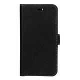 Essentials iPhone SE (2022 / 2020) / 8 / 7 / 6 / 6s Real Leather Flip Case 2 in 1 with Card Holder - Black