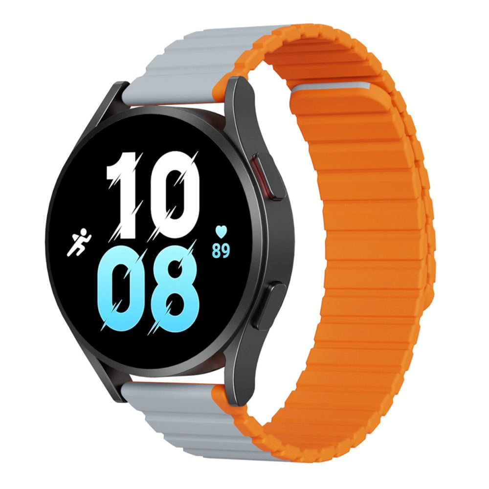 Smartwatch Strap 20mm Dux Ducis LD-Series Magnetic Silicone Strap - Grey / Orange