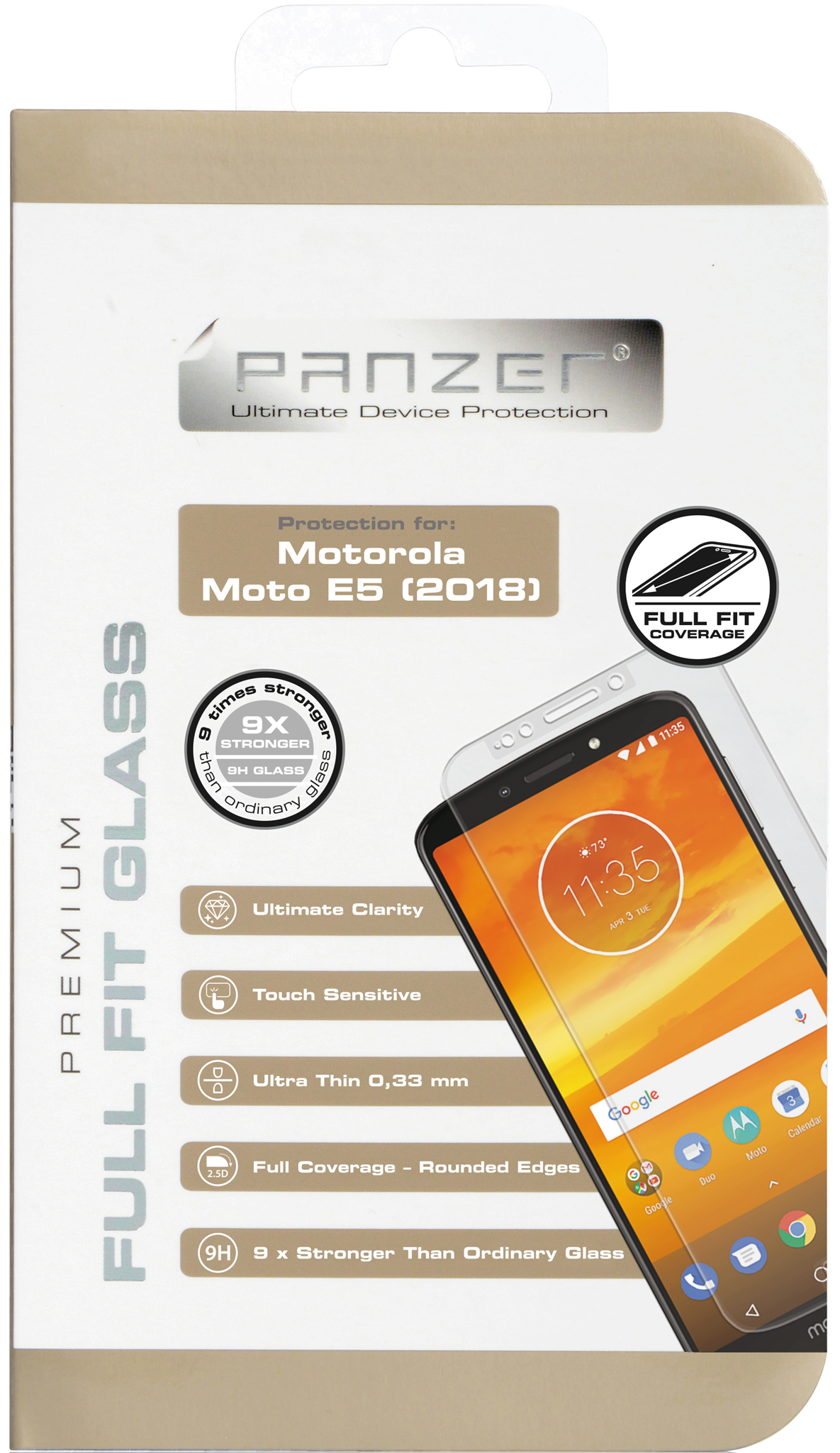 PANZER FULL-FIT Glass Motorola Moto G6 Play / Moto E5 Tempered Glass Protective Film Transparent'