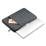 Tech-Protect Fabric Laptop Sleeve 13-14" w. Extra Pocket (33 x 24 cm) - Dark Grey