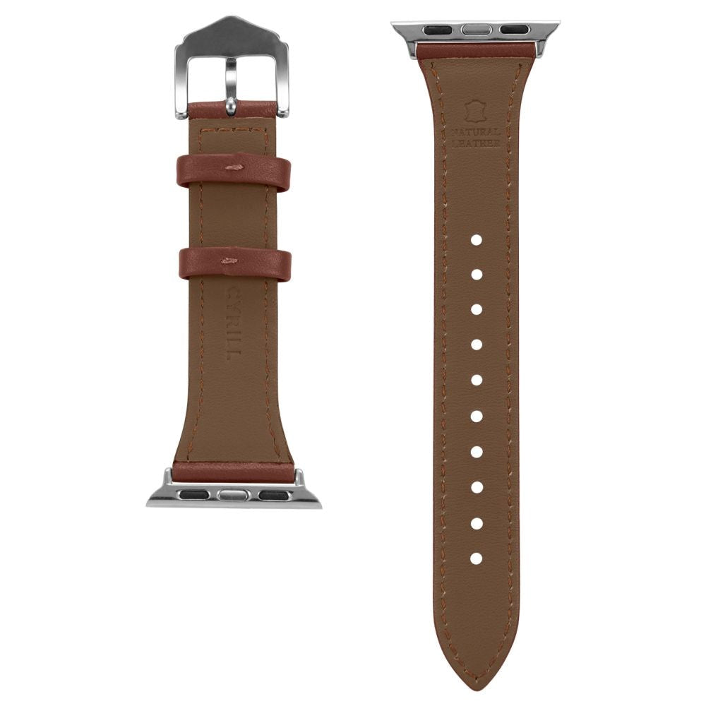 Apple Watch (38/40/SE/41/42mm)  Cyrill Leather Strap - Classic Look - Brown