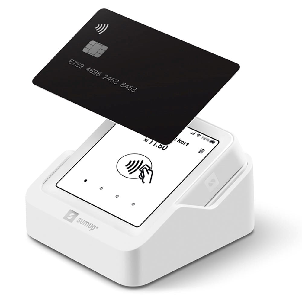 SumUp Solo Wireless Payment Terminal w. Charging Station and Touchscreen - White