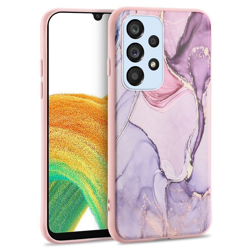 Samsung Galaxy A33 (5G) Tech-Protect Marble Case - Pink / Purple