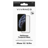 iPhone 12 / 12 Pro Vivanco Tempered Glass - Case Friendly - Screen Protector - Black