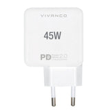 Vivanco 45W Super Fast Dual Charge Wall Charger USB-C - PD (Power Delivery) - White