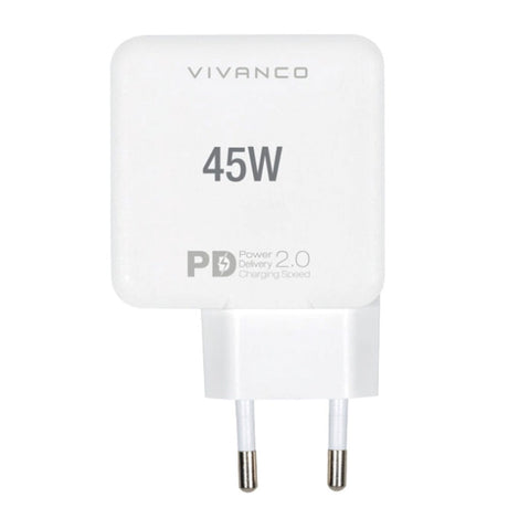 Vivanco 45W Super Fast Dual Charge Wall Charger USB-C - PD (Power Delivery) - White