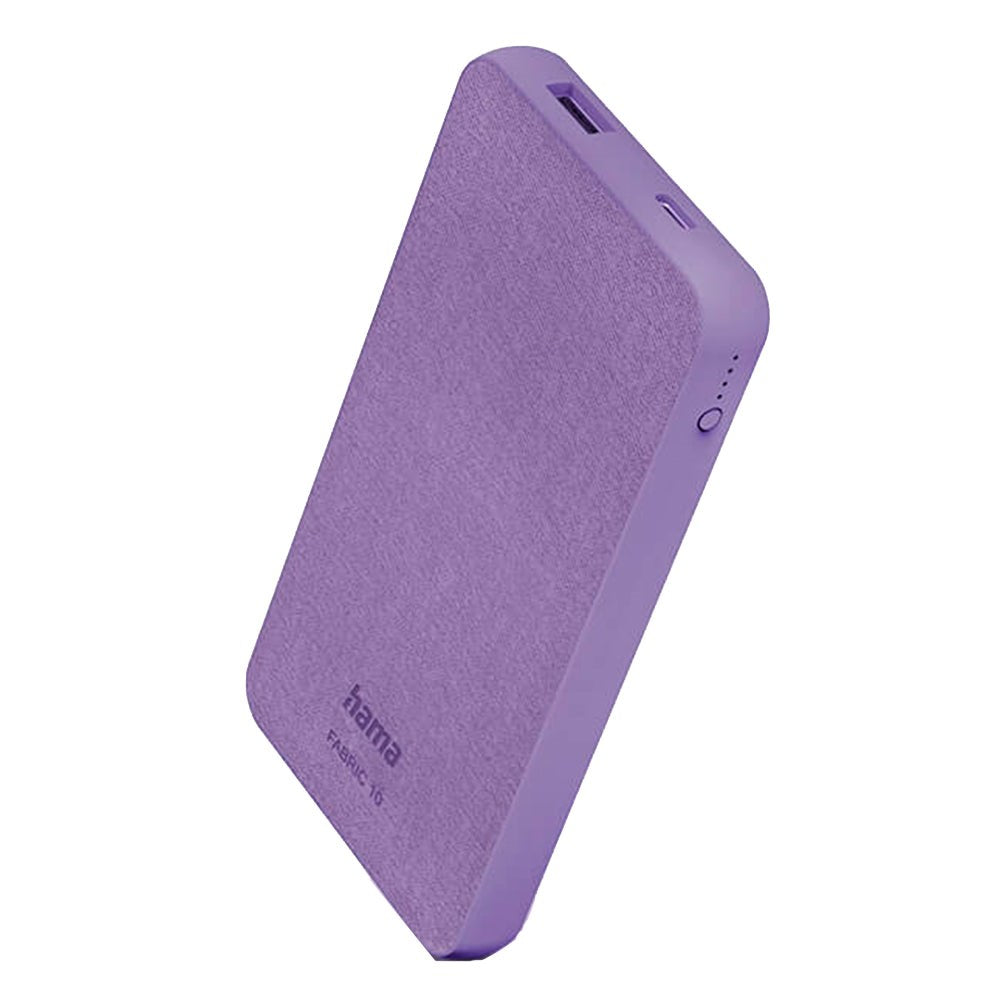 HAMA 15W PowerBank - 1 x USB-C / 1 x USB-A - 10,000 mAh - Purple