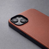 iPhone 14 Plus WOOLNUT Full Grain Leather Case - MagSafe Compatible - Brown