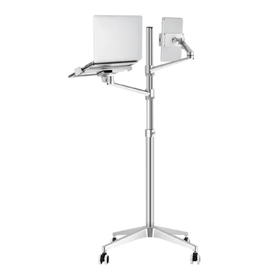 4smarts ErgoFix H17 Universal Stander w. Wheels for Smartphone / Tablet & Laptop - Silver