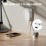 4smarts FlatPlug Slim Dual Wall Charger - 45W / 2x USB-C - White
