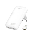 4smarts FlatPlug Slim Dual Wall Charger - 65W / 2x USB-C - White